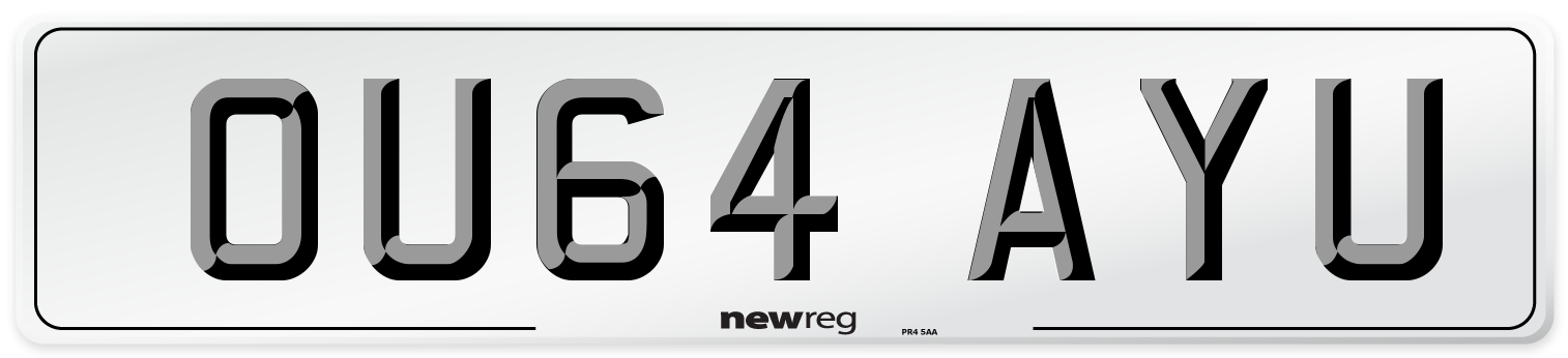 OU64 AYU Number Plate from New Reg